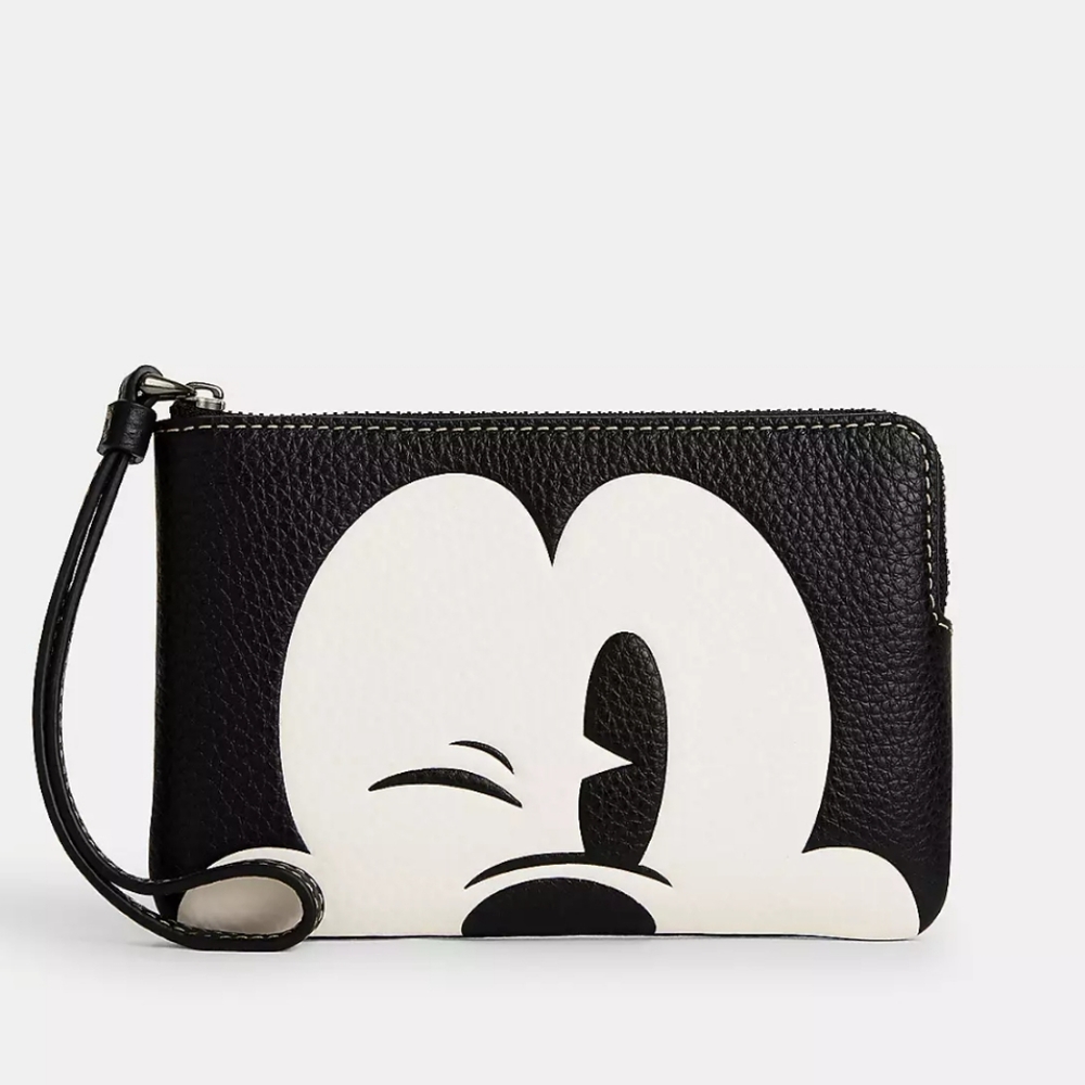 Coach X Disney Corner Zip Wristlet With Wink Mickey Mouse NWT